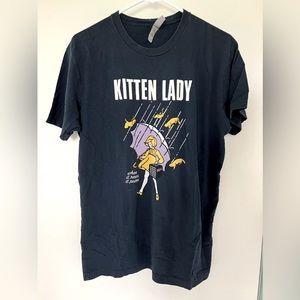 Kitten Lady When It Rains It Purrs Tshirt